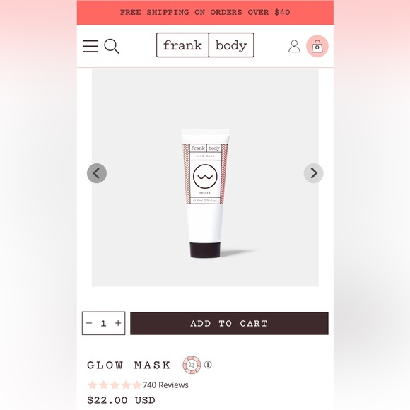 ⭐️ 3 for $22 - Frank Body | Glow Mask, NWT - Picture 1 of 11